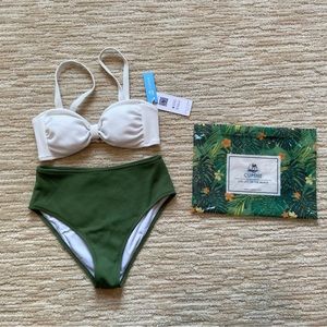 Cupshe Bikini Size XS White & Green - New